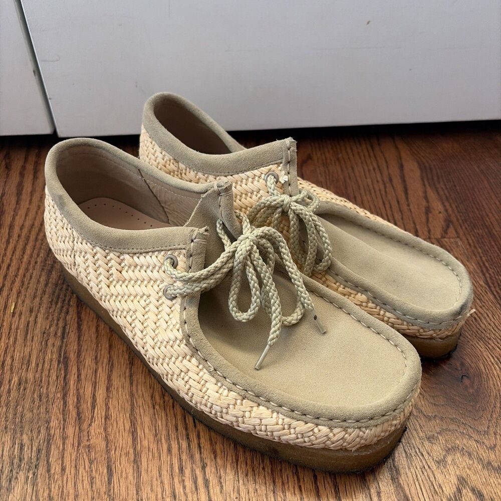 Mens CLARKS WALLABEE Raffia Size 8M Women’s Size 9.5